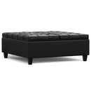 Harrison - Large Square Coffee Table Storage Ottoman - Black by HouseOfZazla