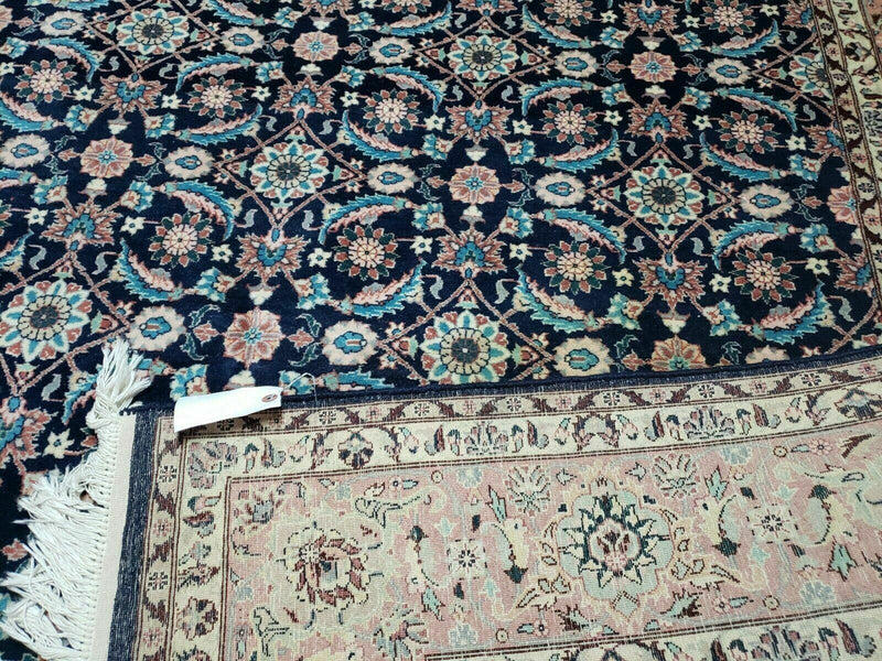 6' X 6' Gorgeous Handmade India Floral Oriental Wool Rug Square Blue Carpet Wow
