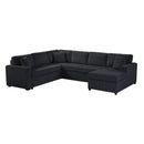 Oversized Sectional U-Shaped Sofa With Chaise Lounge And Three Soft Throw Pillows by Unique Piece Furniture