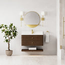 James Martin Allamari 36" Floating Single Bathroom Vanity, Sable