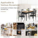 5 Pcs Dining Set Wood Metal Table and 4 Chairs with Cushions by LJGDeals