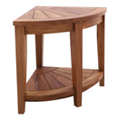 Tanzania Oiled Teak Shower and Bath Corner Stool with Shelf - 17.5"