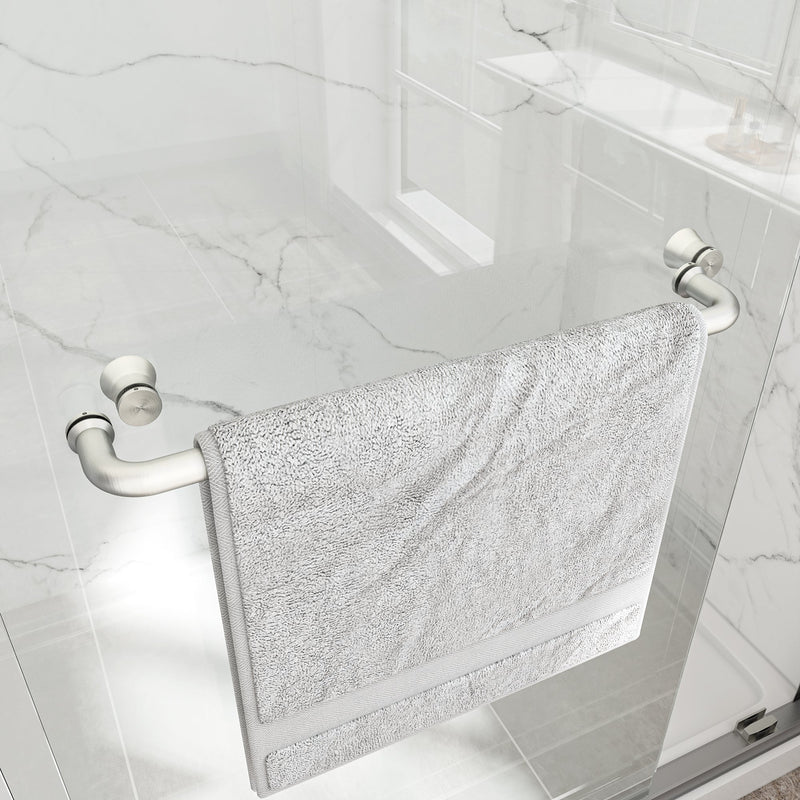 Brushed Nickel Reversible Installation Double Bypass Sliding Shower Door, photo 8 of 10