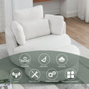 39" W Oversized Swivel Chair with moon storage ottoman for Living Room, Modern Accent Round Loveseat Circle Swivel Barrel Chairs for Bedroom Cuddle Sofa Chair Lounger Armchair, 4 Pillows, Teddy Fabric