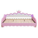 Extending Daybed With LED Lights, Modern Upholstered Princess Daybed With Crown Headboard by HouseOfZazla