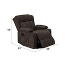 Lusio - Power Motion Recliner With Lift & Cup Holder - Brown by HouseOfZazla