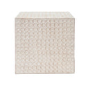 Chic Modern MGO Cube Side Table with Fluted Design - Antique Brown