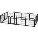 Dog Playpen Outdoor, 12 Panel Dog Fence 24" Pet Pen for Small Dogs Pet Exercise Pen for Puppy/Rabbit/Small Animals Portable Playpen for RV Camping Garden Yard, Indoor. Black, 22.2" W x 23.6" H.