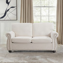 Soft Loveseat, Upholstered 2 Seater Couch, Loose Back Cushions And Turned Legs by HouseOfZazla