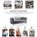 Chesterfield Sofa With Rolled Arms And Nailhead Trim by HouseOfZazla