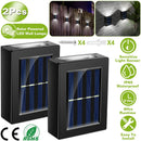 2Pcs Solar Deck Lights Outdoor 2LED Beads Waterproof Sensor Fence Stair Lamps For Patio Landscape Yard White Lighting Color