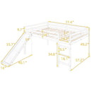 Full Loft Bed With Slide, Multifunctional Design - White by HouseOfZazla