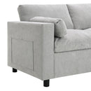 Modular Sectional With Storage Pockets, 5 Seat U Shaped Couch Set With Pillows, Free Combination Modern Cloud Sofa With 2 Movable Ottoman