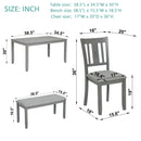 6 Pieces Kitchen Dining Set, Rectangular Wooden Dining Table With 4 Upholstered Chairs And A Bench by Unique Piece Furniture