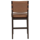 Tegan Faux Leather Upholstered Counter Height Chair Cognac (Set of 2)