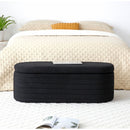 Modern End of Bed Bench with Storage Upholstered Sherpa Fabric Large Storage Bench Ottoman Shoe Stool Long Bench Window Sitting Toy Storage Bench for Bedroom,Living Room,Entryway,Black