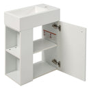 Floating Bathroom Vanity With Resin Basin, Left Side Storage - White by HouseOfZazla