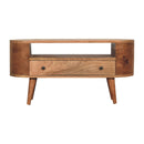 Solid Wood Mini Rounded Entertainment Unit, Nordic Legs