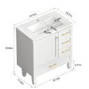 30" White Bathroom Vanity with Abundant Storage by HouseOfZazla