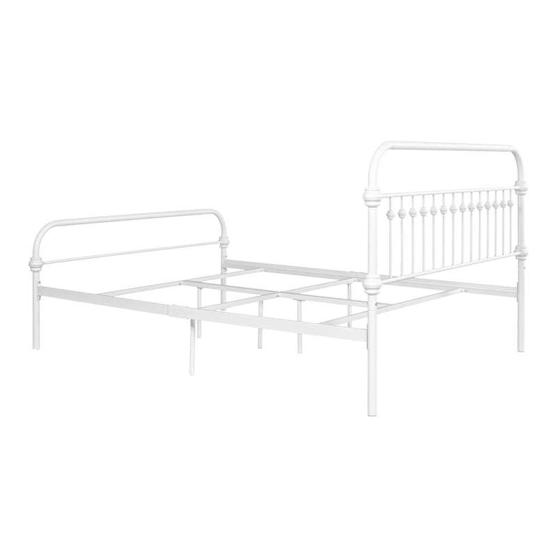 86.4" L X 59.6" W X 44" H Metal Bed Frame Queen Size Standerd Bed Frame - WHITE