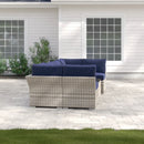 Wicker Sectional Sofa With Cushions And Table by Unique Piece Furniture