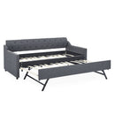 Size Upholstered Daybed With Trundle And USB Charging Armrest