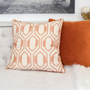 Geometric Embroidered Cotton Throw Pillow