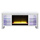 Noralie - 28" TV Stand With Fireplace & LED - Mirrored & Faux Diamonds