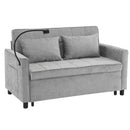 Pull-Out Sleeper Sofa With Reversible Backrest Cushion, Side Pockets, 2 USB Ports And A Phone Holder For Living Room by Unique Piece Furniture
