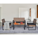 Walker Edison | Outdoor Wicker 4-Piece Patio Furniture Set