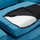 59.4" Loveseat Sofa with Pull-Out Bed Modern Upholstered Couch with Side Pocket for Living Room Office, Blue