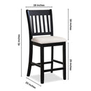 Transitional Rubberwood Dining Room Chairs (Set of 2) With Slatted Back - Black by HouseOfZazla