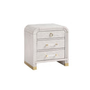 Malco - Nightstand With Spacious Drawer And Gold Metal Fluted Detailing - Black White by HouseOfZazla