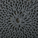 Bordeaux Knitted Cotton Round Pouf - Versatile Ottoman and Floor Cushion