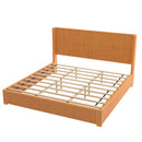 Solid Wood Platform Bed Frame with Headboard, King Size by HouseOfZazla