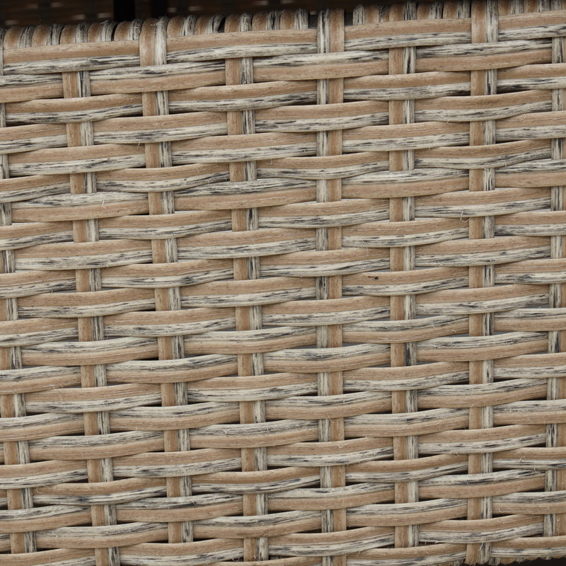 4 Piece UV-Proof Resin Wicker Patio Sofa Set with Retractable Canopy, Cushions and Lifting Table,Brown