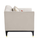 Tayden - Chair With 2 Pillows - Beige Velvet