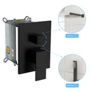 Square Shower System With Waterfall Tub Spout And Rough In Valve, Wall Mounted