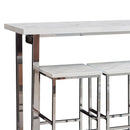 Ledesma - 4 Piece Counter Height Dining Set And Built In Power Unit - White Marble by HouseOfZazla