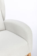 Teddy Fabric Rocking Chair With Packet Wood Legs - Ivory by HouseOfZazla