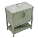 Elegant Bathroom Vanity With Ceramic Sink And Versatile Storage by HouseOfZazla