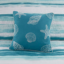 6 Piece Printed Quilt Set with Throw Pillows Aqua Full/Queen