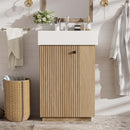 Bathroom Vanity With Sink, Freestanding Wood Grain Cabinet With Storage by Unique Piece Furniture
