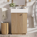 Bathroom Vanity With Sink, Freestanding Wood Grain Cabinet With Storage by HouseOfZazla