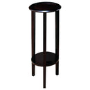 Round Accent Table With Open Shelf - Espresso by HouseOfZazla
