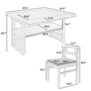 5 Piece Extendable Wood Square Dining Table Set With 2 Drop Leaves by HouseOfZazla