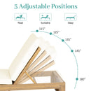 Adjustable Outdoor Chaise Lounge Patio Recliner - Beige / Light Teak by HouseOfZazla