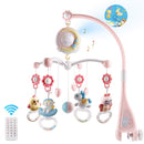 Baby Musical Crib Bed Bell Rotating Mobile Star Projection Nursery Light Baby Rattle Toy w/ Music Box Remote Control