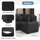 87.4"Sectional Sleeper Sofa with USB Charging Port and Plug Outlet,Pull-Out Sofa Bed with 3 Pillows, L-Shape Chaise for Living Room Small Apartment,Black