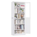 Tall Metal Kitchen Pantry Cabinet With Adjustable Shelves And Silent Magnetic Doors - White by HouseOfZazla